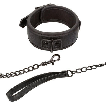 calexotics-nocturnal-collar-y-correa-cuero-ajustable-negro
