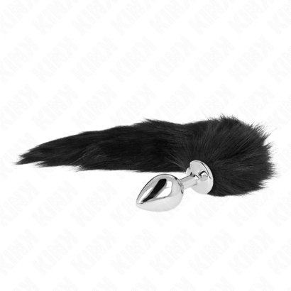 kink-plug-anal-talla-m-8-x-35-cm-con-cola-sintetica-40-cm-negro