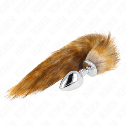 kink-plug-anal-talla-l-10-x-4-cm-con-cola-sintetica-40-cm-marron