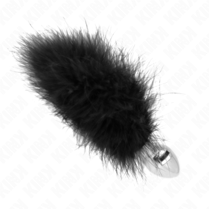 kink-plug-anal-11-x-7-cm-acero-inoxidable-con-pluma-11-cm