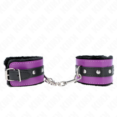 kink-munequeras-forradas-premium-negro-con-correa-violeta-negro-ajustable-17-29-cm-x-6-cm