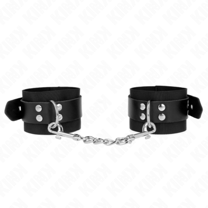 kink-munequeras-de-nylon-negro-con-correa-cuero-negro-ajustable-19-29-cm-x-51-cm