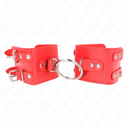 kink-munequeras-fijas-con-anilla-y-tachuelas-rojo-ajustable-17-22-cm-x-65-cm
