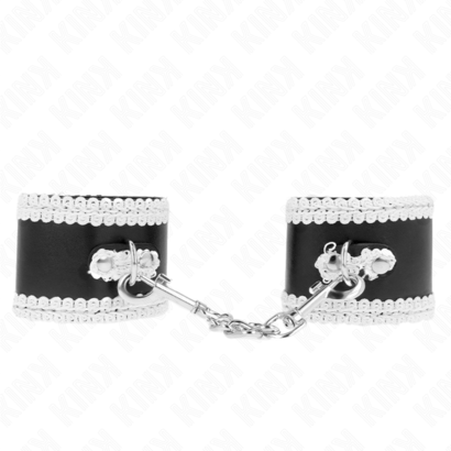kink-munequeras-negro-con-encaje-decorativo-blanco-ajustable-20-23-cm-x-55-cm