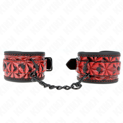 kink-munequeras-con-patron-de-diamantes-rojo-oscuro-ajustable-17-26-cm-x-55-cm