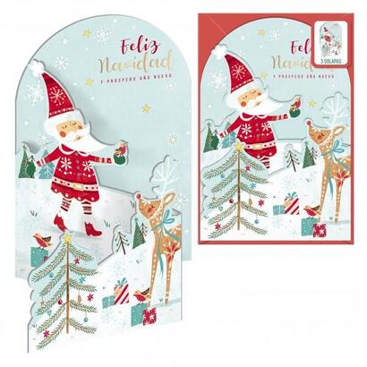 dohe-santa-en-la-nieve-pack-de-6-tarjetas-desplegables-de-felicitacion-navidena-con-sobre-impresas-a-todo-color