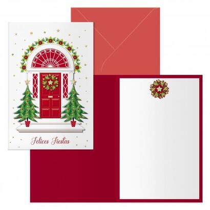 dohe-red-door-pack-de-6-tarjetas-de-felicitacion-navidena-con-sobre-tamano-cerrada-115x17cm-abierta-23x17cm-papel