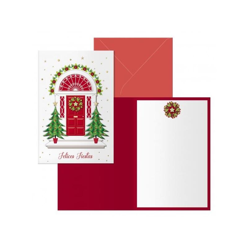 dohe-red-door-pack-de-6-tarjetas-de-felicitacion-navidena-con-sobre-tamano-cerrada-115x17cm-abierta-23x17cm-papel