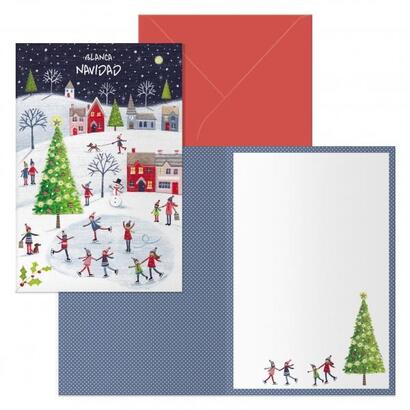 dohe-ice-rink-pack-de-6-tarjetas-de-felicitacion-navidena-con-sobre-tamano-cerrada-115x17cm-abierta-23x17cm-papel