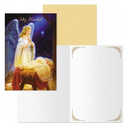 dohe-angel-pack-de-6-tarjetas-de-felicitacion-navidena-con-sobre-tamano-cerrada-115x17cm-abierta-23x17cm-papel