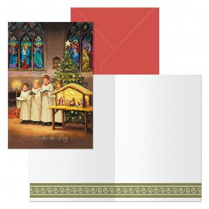 dohe-coro-pack-de-6-tarjetas-de-felicitacion-navidena-con-sobre-tamano-cerrada-115x17cm-abierta-23x17cm-papel