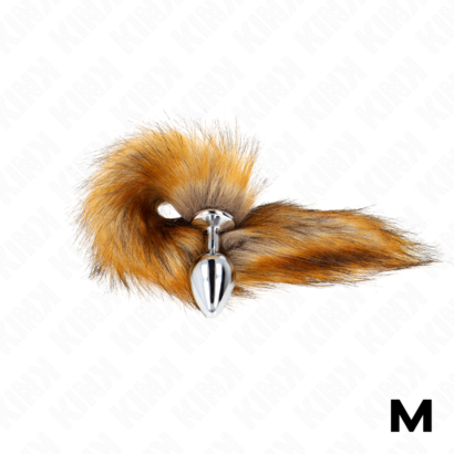 kink-plug-anal-talla-m-8-x-35-cm-con-cola-sintetica-40-cm-marron