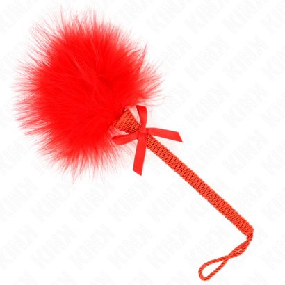 kink-masajeador-de-cuerda-de-nailon-con-plumas-para-cosquillas-y-lazo-rojo-25-cm