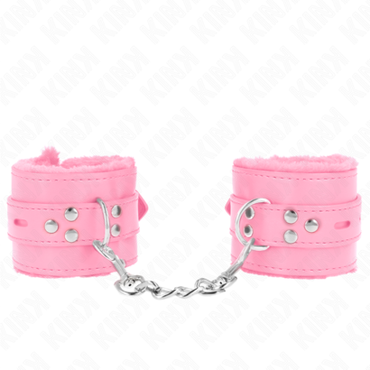 kink-munequeras-forradas-con-agujeros-cuadrados-rosa-y-correa-rosa-ajustable-17-29-cm-x-6-cm