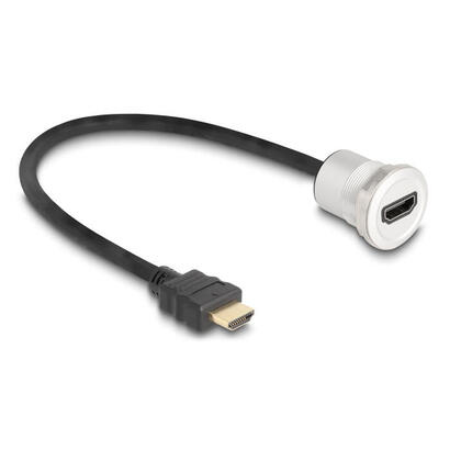 delock-hdmi-einbaubuchse-8k-60-hz-mit-cablepeitsche-stecker-30-cm-aluminium