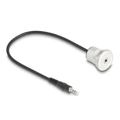 delock-klinke-35-mm-3-pin-einbaubuchse-mit-cablepeitsche-stecker-30-cm-aluminium
