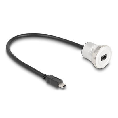 delock-usb20-mini-b-einbaubuchse-mit-cablep-st-alu-30cm