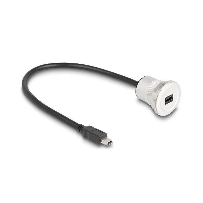 delock-usb20-mini-b-einbaubuchse-mit-cablep-st-alu-30cm