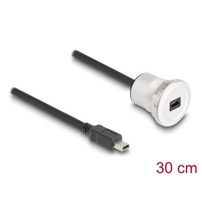 delock-usb20-mini-b-einbaubuchse-mit-cablep-st-alu-30cm