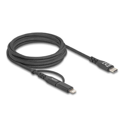 delock-cable-usb-2-en-1-usb-type-c-a-usb-type-c-lightning-para-iphone-y-ipad-2-m-mfi-60-w