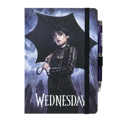 cuaderno-a5-premium-boligrafo-proyector-miercoles-addams