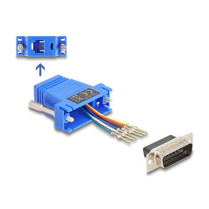 delock-67085-d-sub-macho-de-15-pines-a-rj12-hembra-kit-de-montaje-azul
