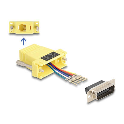 delock-67086-d-sub-macho-de-15-pines-a-rj12-hembra-kit-de-montaje-amarillo