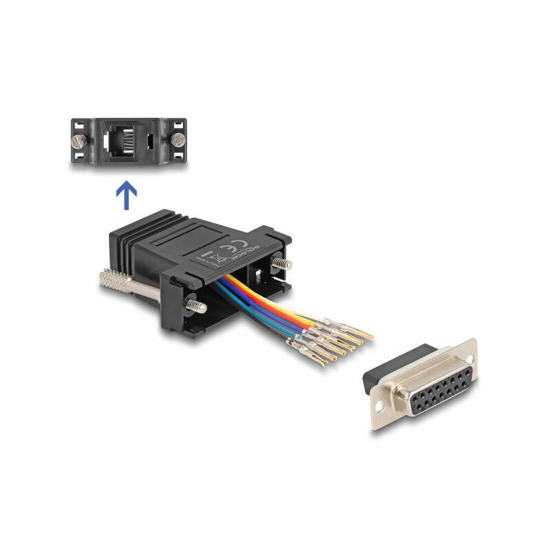 delock-67087-d-sub-hembra-de-15-pines-a-rj12-hembra-kit-de-montaje-negro delock-67087-d-sub-hembra-de-15-pines-a-rj12-hembra-kit-de-montaje-negro