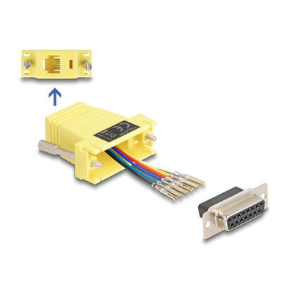 delock-67091-d-sub-hembra-de-15-pines-a-rj12-hembra-kit-de-montaje-amarillo