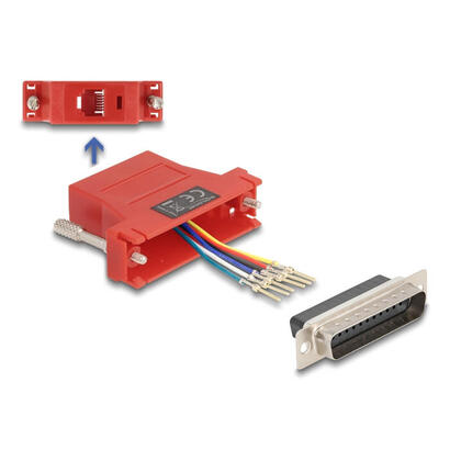 delock-67094-d-sub-macho-de-25-pines-a-rj12-hembra-kit-de-montaje-rojo