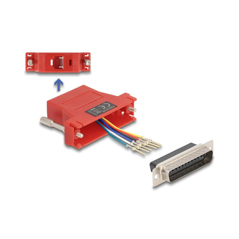 delock-67094-d-sub-macho-de-25-pines-a-rj12-hembra-kit-de-montaje-rojo