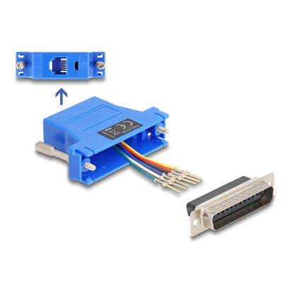 delock-67095-d-sub-macho-de-25-pines-a-rj12-hembra-kit-de-montaje-azul