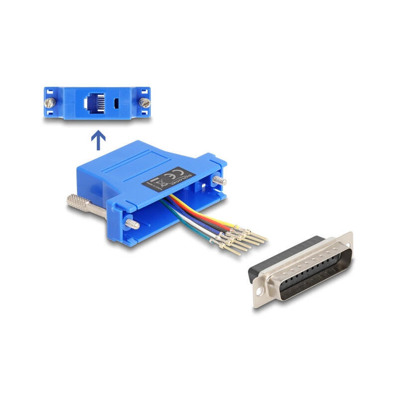 delock-67095-d-sub-macho-de-25-pines-a-rj12-hembra-kit-de-montaje-azul