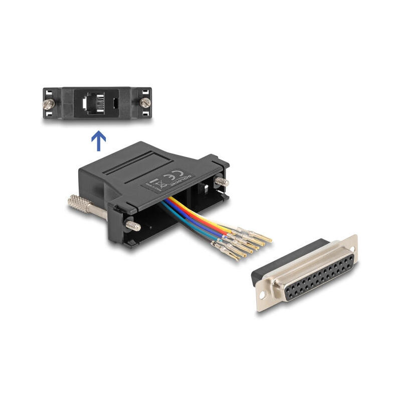 delock-67097-d-sub-hembra-de-25-pines-a-rj12-hembra-kit-de-montaje-negro delock-67097-d-sub-hembra-de-25-pines-a-rj12-hembra-kit-de-montaje-negro