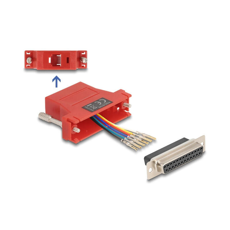 delock-67099-d-sub-hembra-de-25-pines-a-rj12-hembra-kit-de-montaje-rojo delock-67099-d-sub-hembra-de-25-pines-a-rj12-hembra-kit-de-montaje-rojo