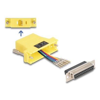 delock-67101-d-sub-hembra-de-25-pines-a-rj12-hembra-kit-de-montaje-amarillo