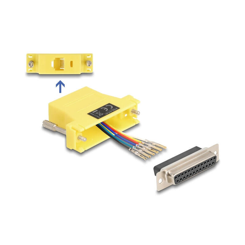 delock-67101-d-sub-hembra-de-25-pines-a-rj12-hembra-kit-de-montaje-amarillo delock-67101-d-sub-hembra-de-25-pines-a-rj12-hembra-kit-de-montaje-amarillo
