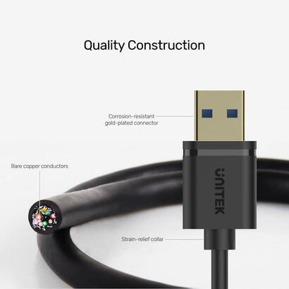 unitek-y-c456gbk-cable-alargo-usb30-am-af-05m-y-c456gbk