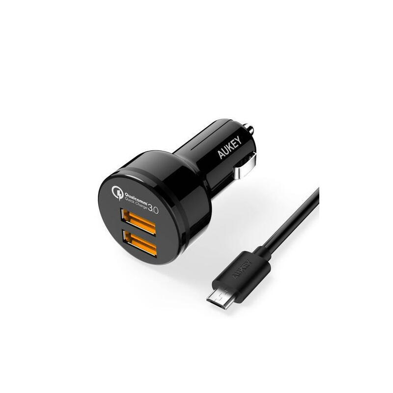 aukey-cc-t8-cargador-de-coche-ultrarrapido-2xusb-quick-charge-30-6a-36w