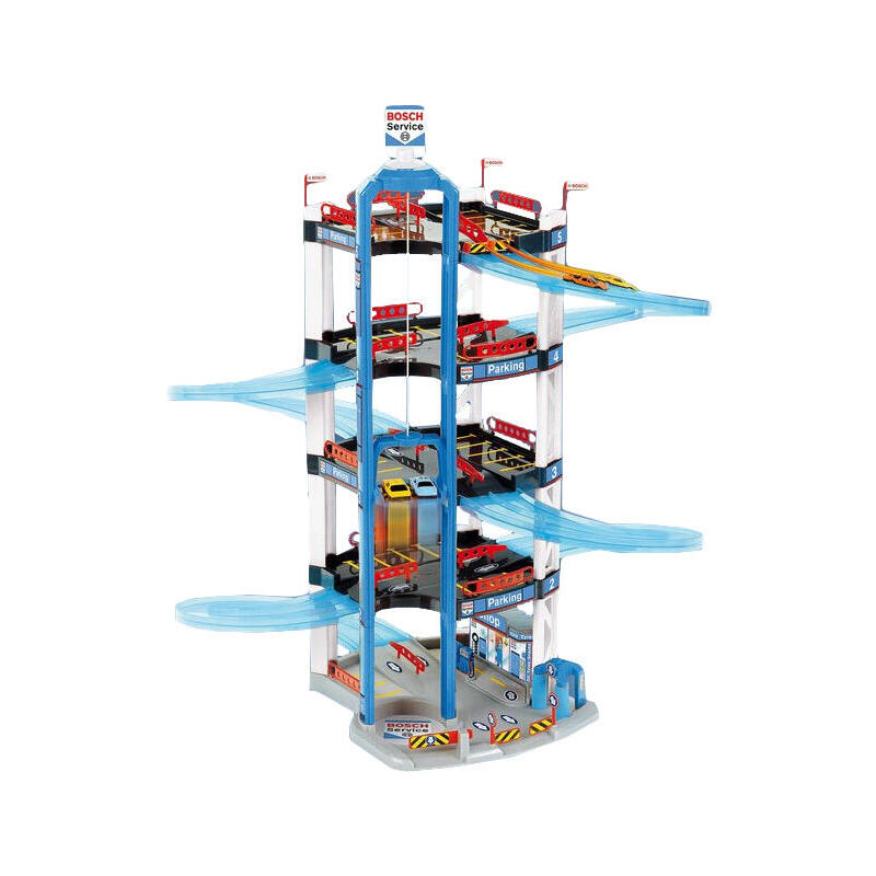 theo-klein-2813-aparcamiento-bosch-car-service-con-5-plantas-2-coches-de-carreras-55-cm-x-55-cm-x-85-cm