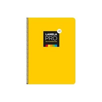 lamela-cuaderno-espiral-100h-folio-90gr-cuadrovia-3mm-cmargen-cubierta-extradura-amarillo-paquete-5u-