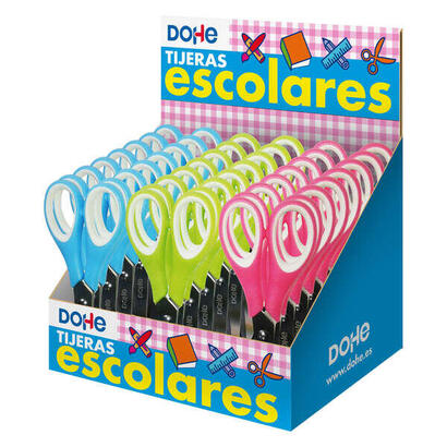 dohe-expositor-de-24-tijeras-escolares-de-125mm-hojas-de-acero-inoxidable-puntas-redondeadas-mango-ergonomico-de