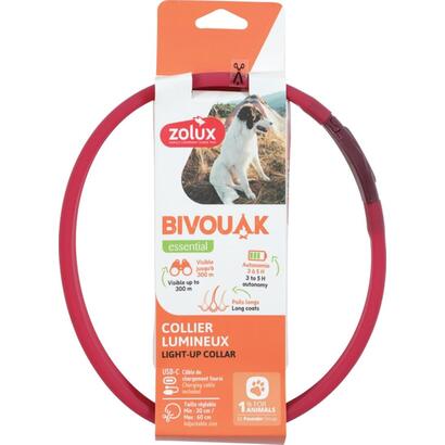 collar-led-zolux-silicona-bivouak-rojo