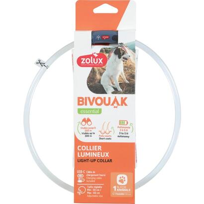 collar-led-zolux-silicona-bivouak-transparente-rojo