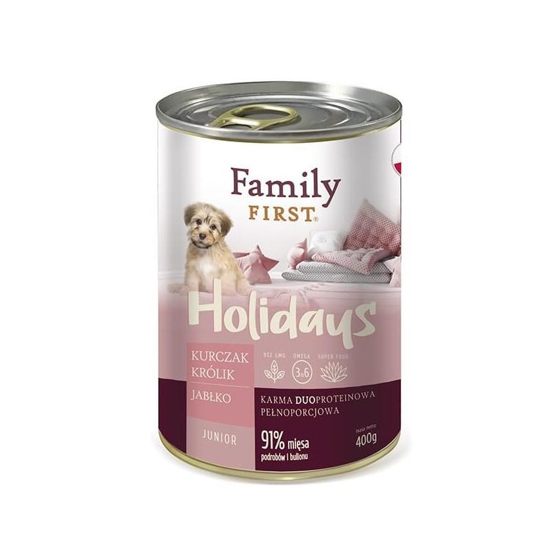 family-first-holidays-junior-chicken-rabbit-apple-wet-dog-food-400-g