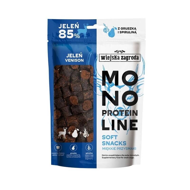 golosina-para-perros-wiejska-zagroda-linea-monoproteica-snacks-blandos-ciervo-115g