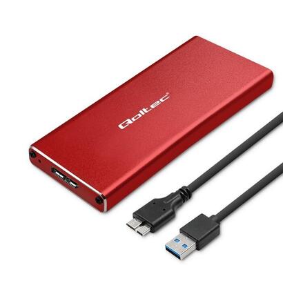 qoltec-51831-enclosure-m2-ssd-drive-sata-ngff-usb-30-super-speed-5gb-s-2tb-red