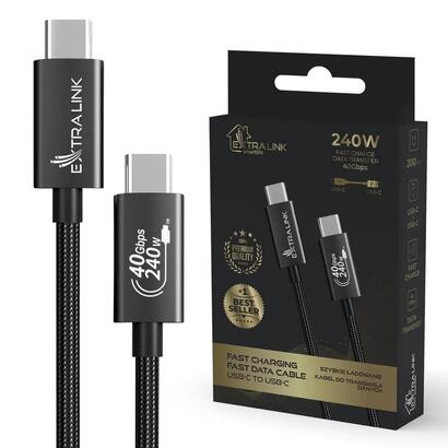 cable-extralink-smart-life-240w-usb-c-usb-c-40gbps-200cm-nylon-braided-black-cabesl05