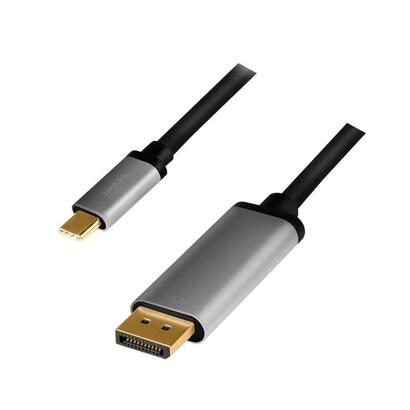 cable-adaptador-de-180-m-usb-type-c-macho-a-dp-macho-uhd-4k120-hz-3840-x-2160-logilink-alu-blackgrey