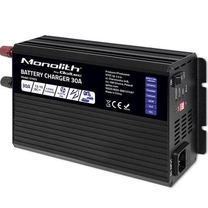 qoltec-51955-smart-monolith-charger-for-lifepo4-agm-gel-sla-batteries-30a-12v